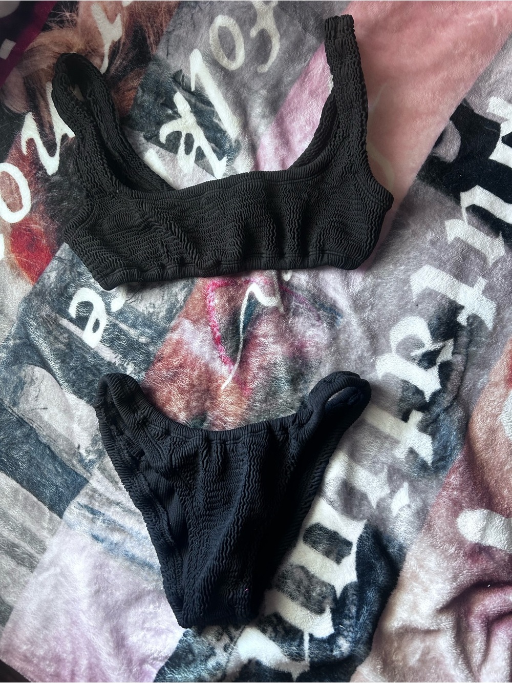 Kut Ribbed Black Bikini Bottoms